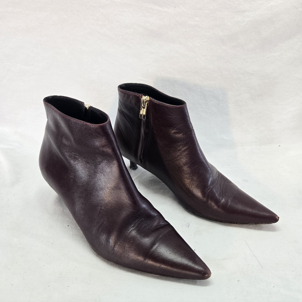 Anine Bing Stella Women's Size 38 Leather Burgundy Boots *Flaws* - Picture 3 of 11